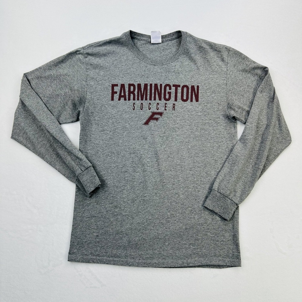 Farmington Soccer Shirt Adult Medium Gray Connecticut Long Sleeve Casual Mens - Picture 1 of 16